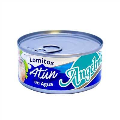 LOMITOS ATUN AGUA 48*140GRS ANGELMO               