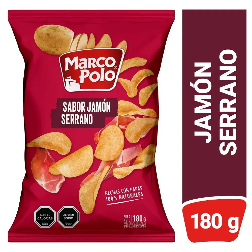 PAPAS FRITAS JAMON SERRANO 180gr M. POLO          