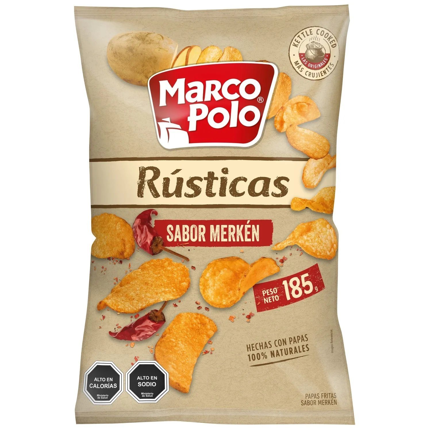 PAPAS FRITAS RUSTICAS MERKEN 10*185GRS.           