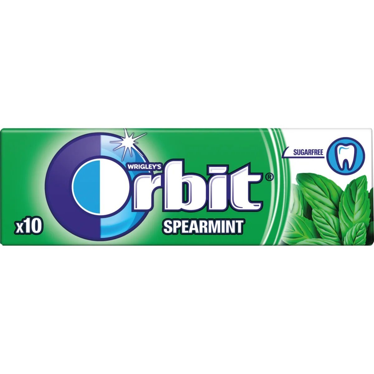 CHICLE ORBIT SPEARMINT SIN AZUCAR 10UND           