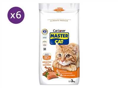 ALIM. MASTERCAT ADULTO SALMON  6*3KG.             