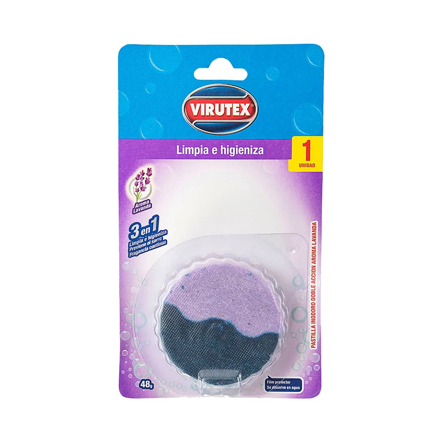 PASTILLA INODORO ESTANQUE VIRUTEX LAVANDA 1 UND   