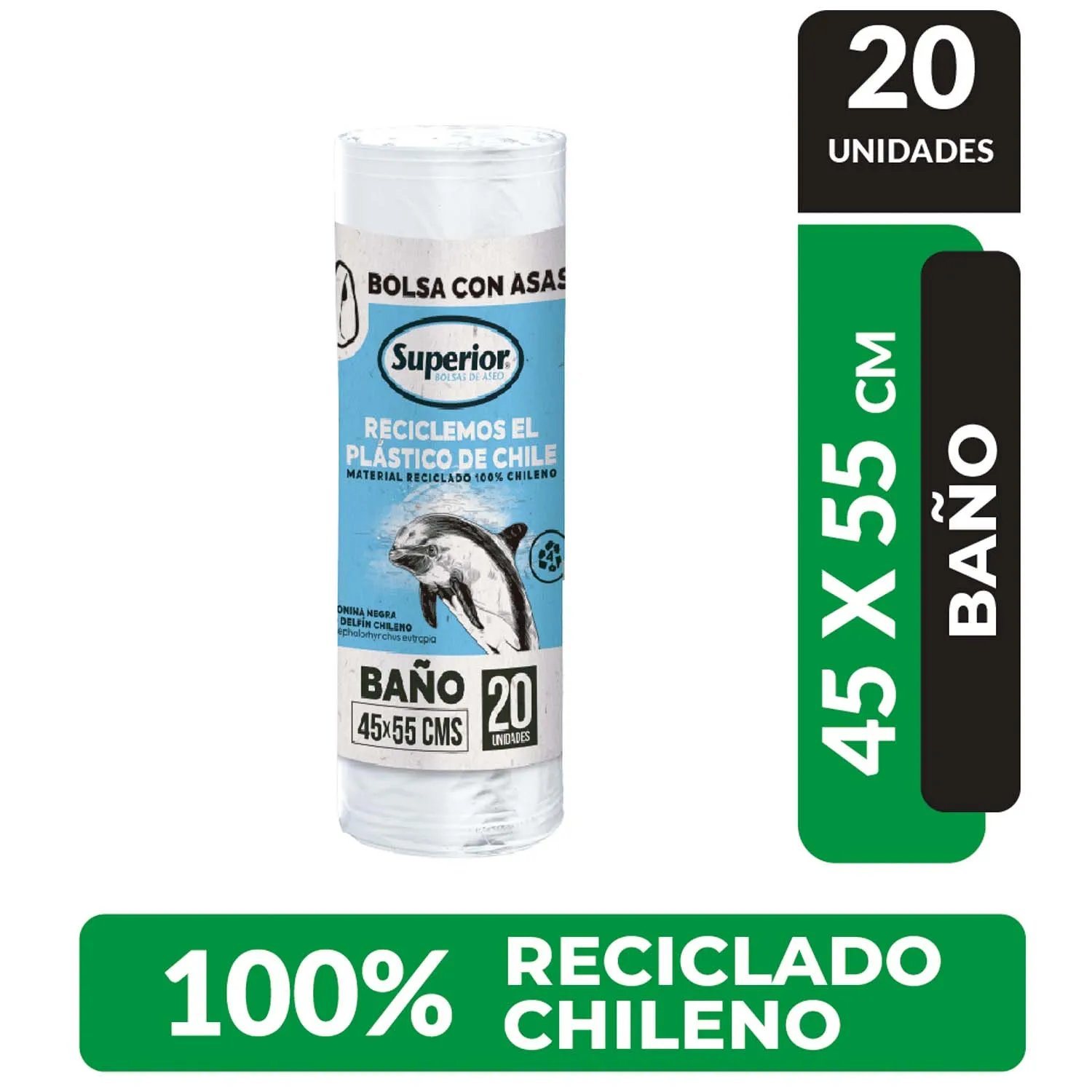 BOLSA BASURA BAÑO SUPERIOR 45X55                  