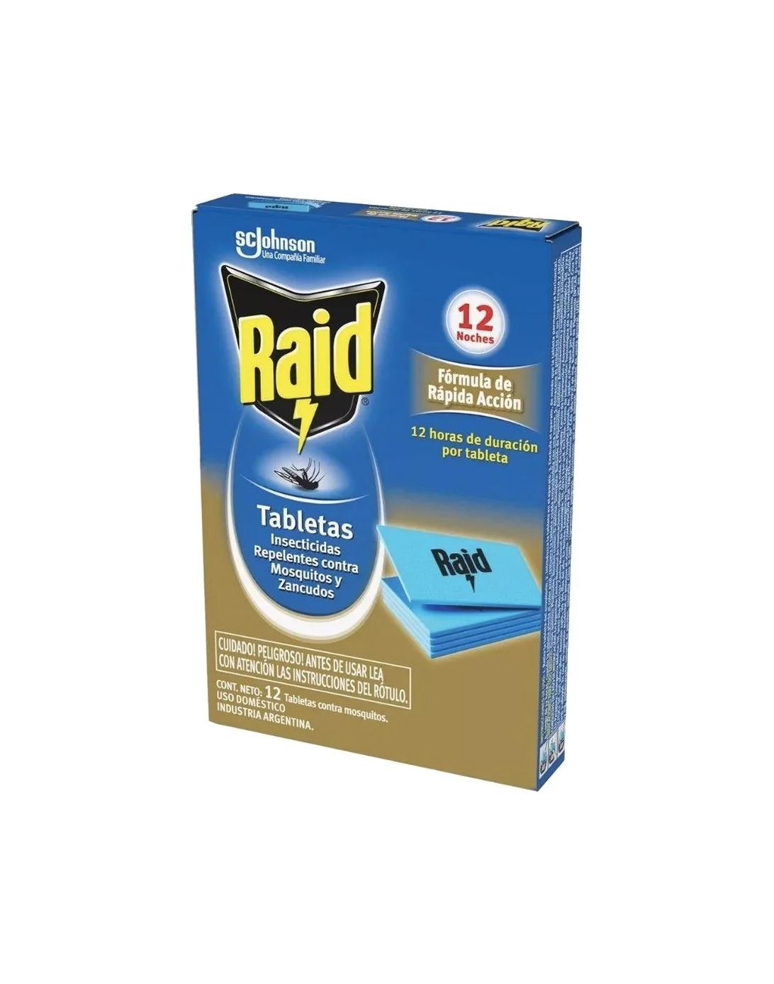 INSECTICIDA TABLETA RECARGA M/ZANC RAID 12unid.   