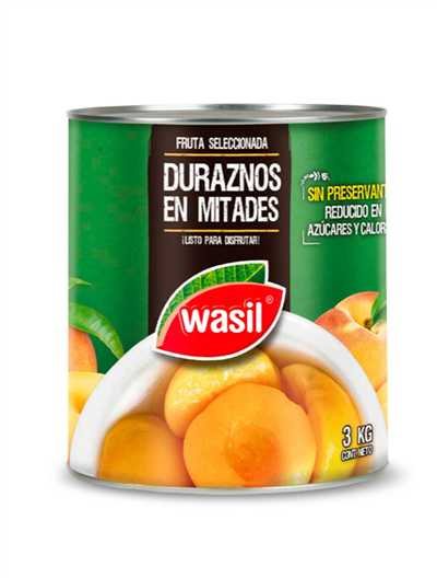 CONSVA. DURAZNO MITADES TARRO 3kg WASIL           