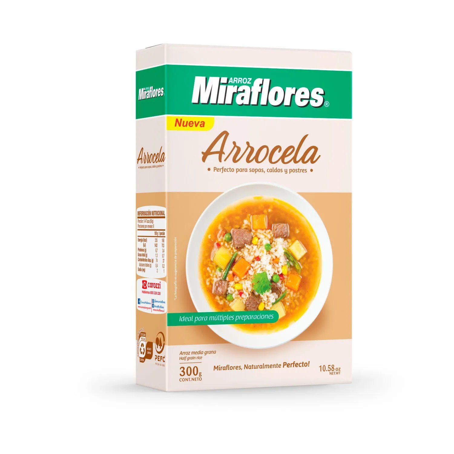 ARROZ MIRAFLORES PARA SOPA 16X300 GR              