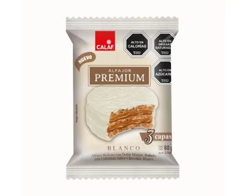 DISPLAY ALFAJOR BLANCO PREMIUM 9X12X60 GR         