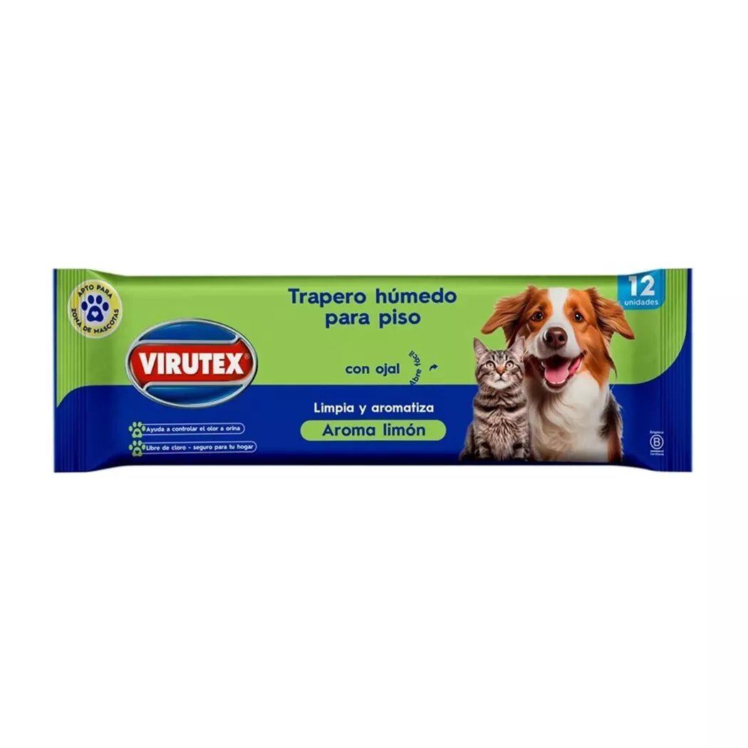 TRAPERO HUMEDO PISO MASCOTA C/OJAL VIRUTEX 12 UND 