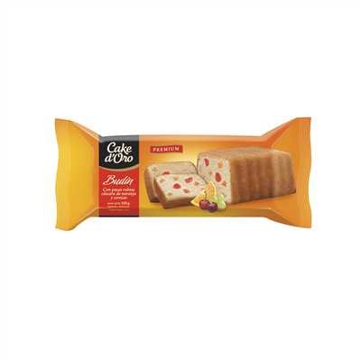 CAKE D ORO BUDIN PASAS,CASCARA,CEREZAS 250 GR     
