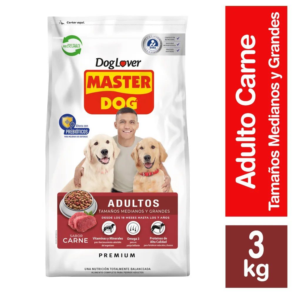 ALIM. MASTERDOG CARNE/ARROZ VEG. 6*3KG.           
