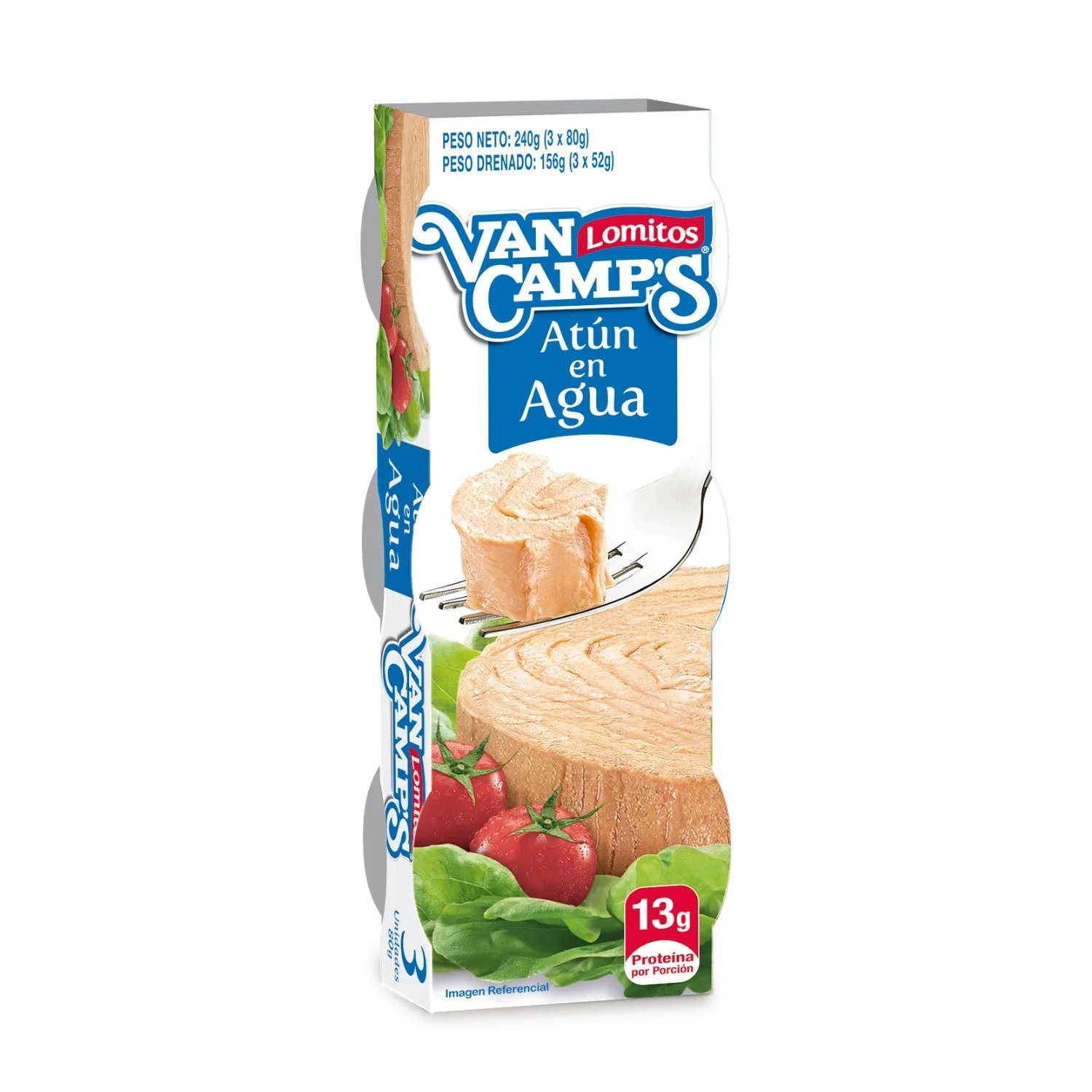 ATUN TRIPACK AGUA 16*3*80GRS.VAN CAMP'S           